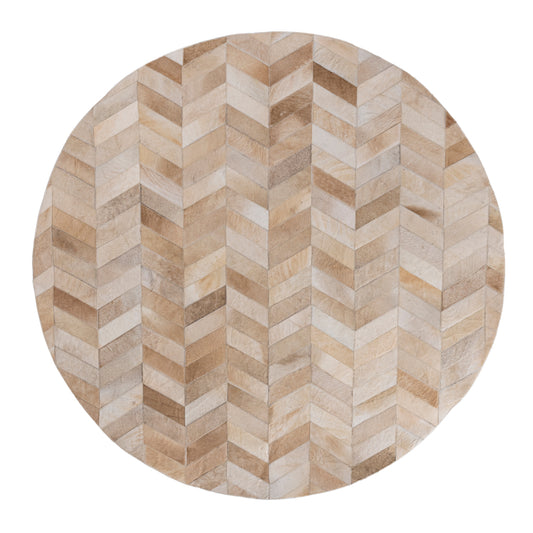 Rond Vloerkleed Joanne Beige Koeienhuid