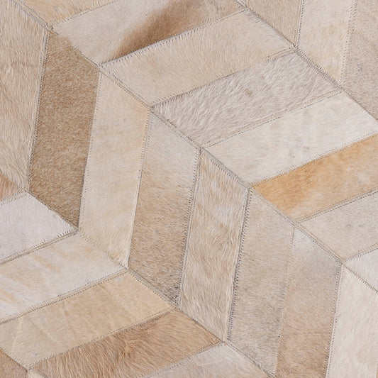 Rond Vloerkleed Joanne Beige Koeienhuid