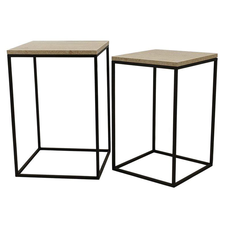 Beige Bijzettafelset Volos