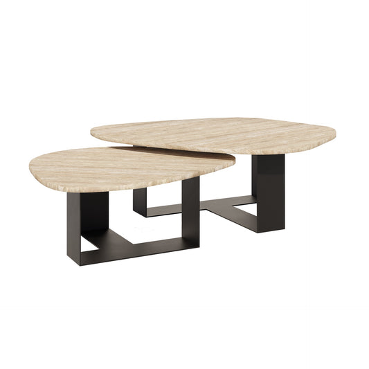 Salontafel Ara Marmer- of Keramiek met metaal