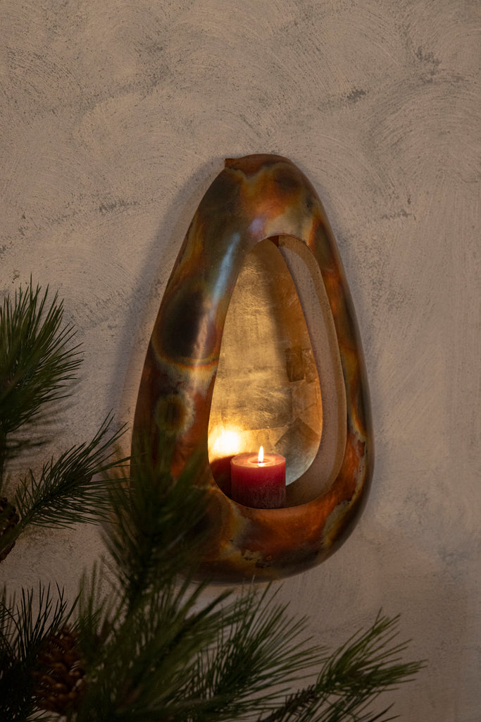 Magni metalen muur windlicht L