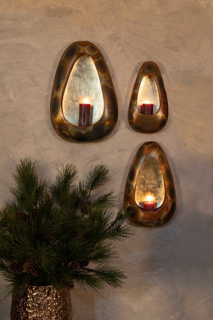 Magni metalen muur windlicht L