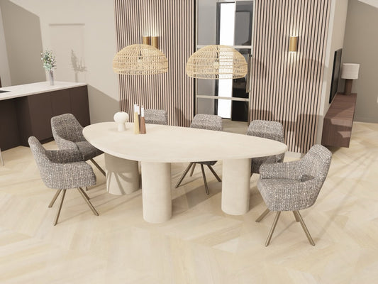 Betonlook eettafel triangel
