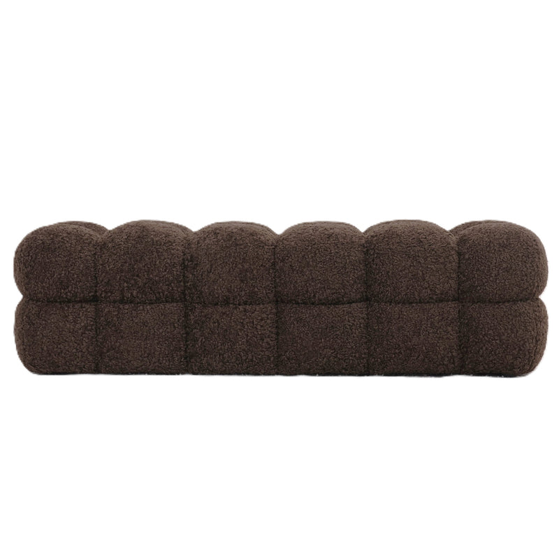 Donkerbruin teddy bankje