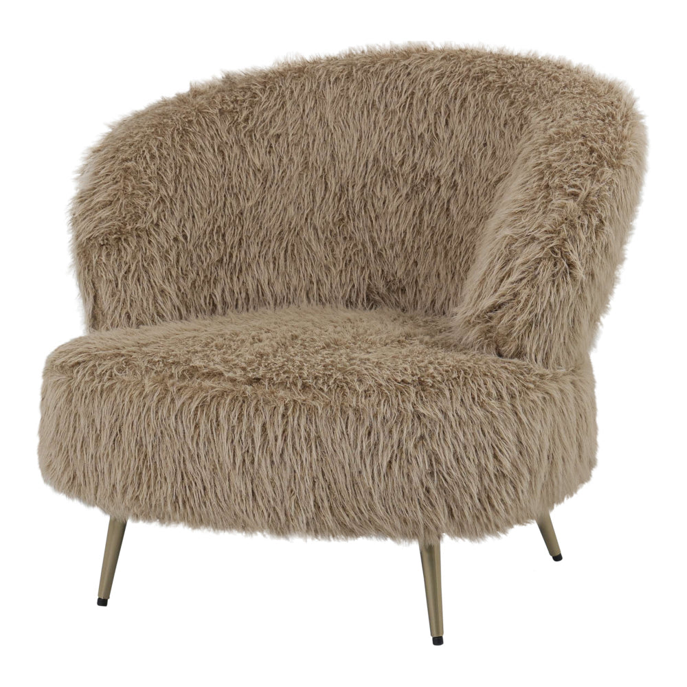 fauteuil met langharige bekleding