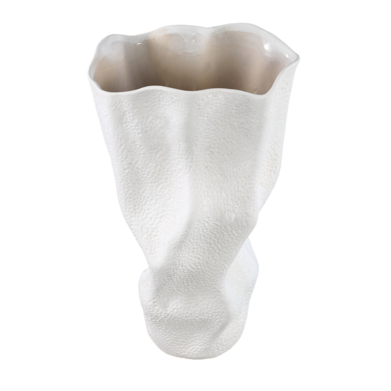 Witte vaas Violettee met stippen patroon 46 cm