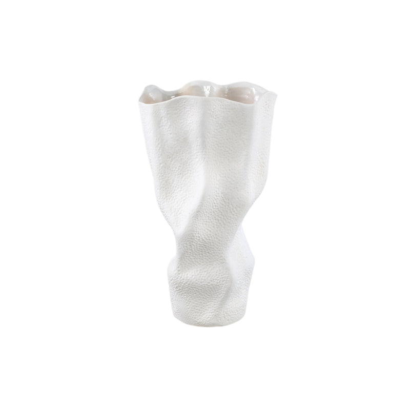 Witte vaas Violettee met stippen patroon 46 cm