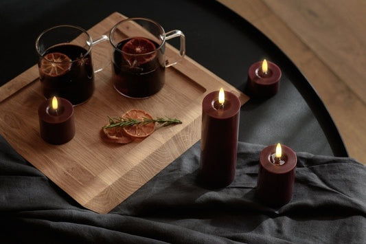 Uyuni Mini Melted LED kaars Wine Red