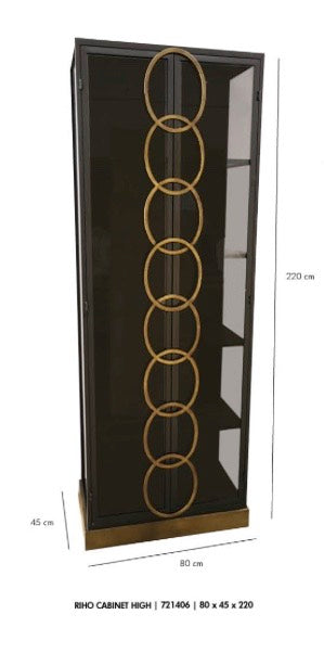 Zwart metalen kast Riho