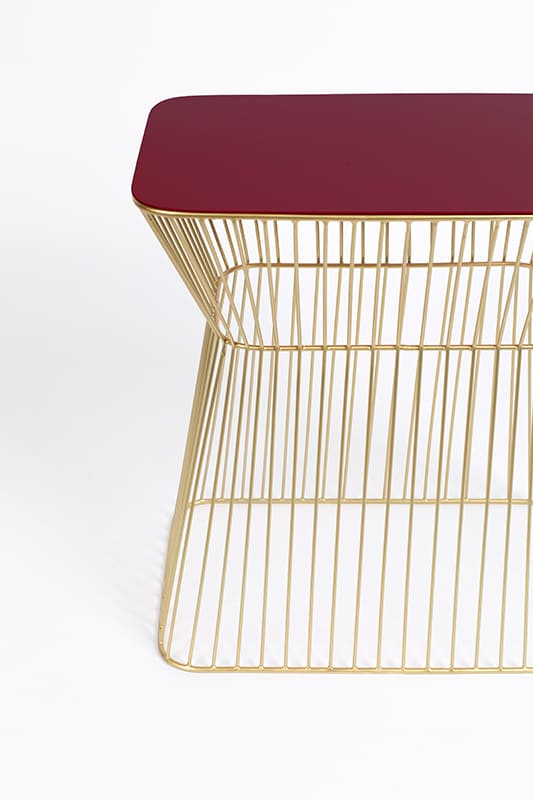 No Offence bijzettafel goud/wijnrood