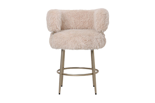 Barkruk HAIR crème/goud