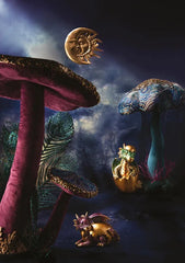 Broc. lace mushrooms paars/blauw