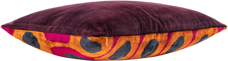 Ikat sierkussen oranje/zwart/paars