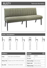 Eetkamerbank Rusty 120 cm