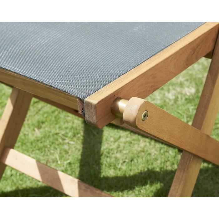 Houten tuinstoelenset met grijs textileen