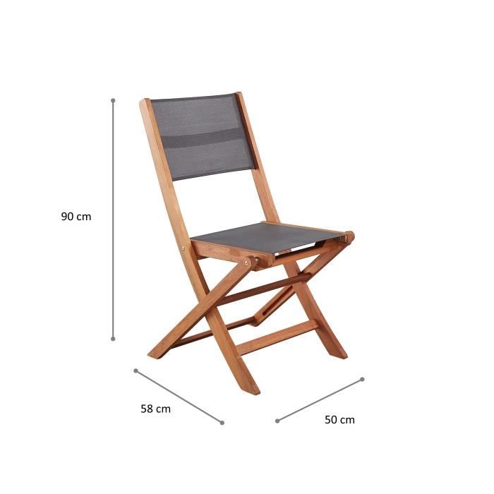Houten tuinstoelenset met grijs textileen