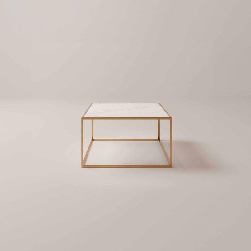 Lucid salontafel 73x73x40 cm wit/goud