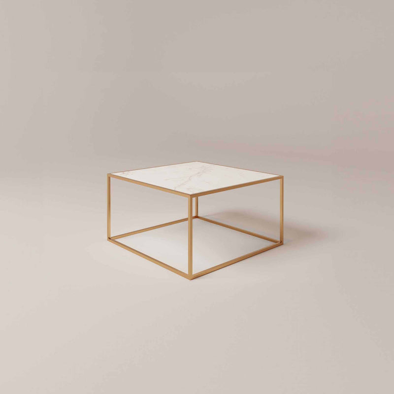 Lucid salontafel 73x73x40 cm wit/goud