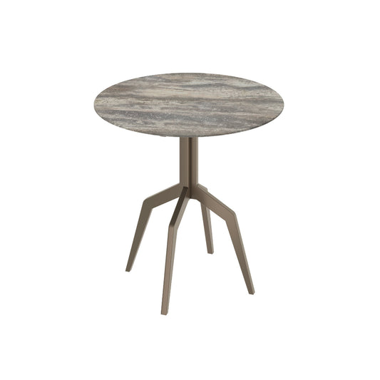 Eettafel Razor Ø80x76 cm grijs/travertin