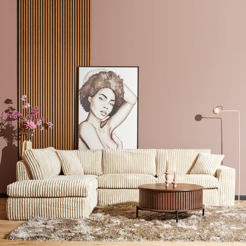 Beige hoekbank MySofa Teddy Links