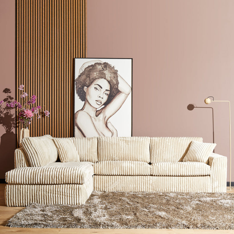Beige hoekbank