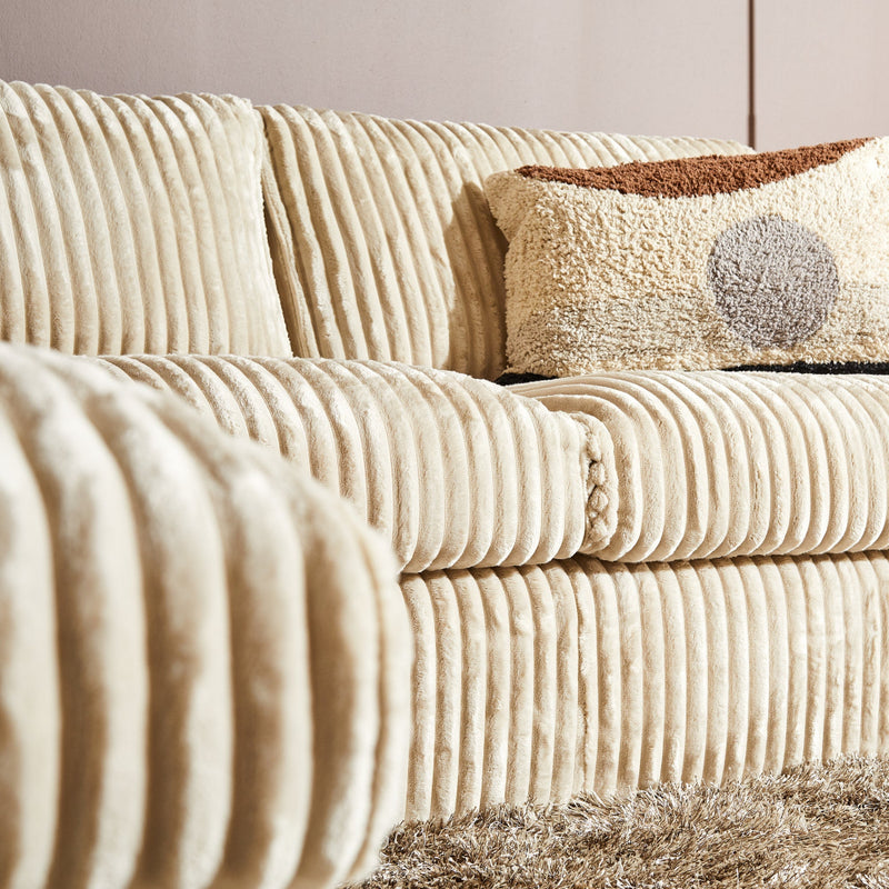 Beige hoekbank MySofa Teddy Rechts