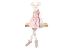 Muis met bungelende benen