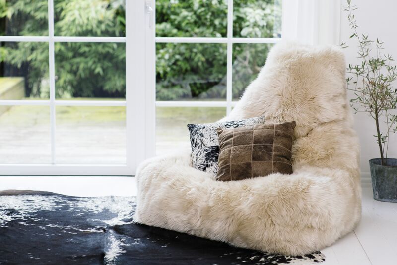 Schapenvacht zitzak Taupe