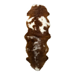Dubbele Toscana schapenvacht 50x150 cm donkerbruin/wit