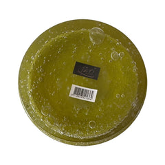 Glazen waxinelichthouder geel 10x10 cm