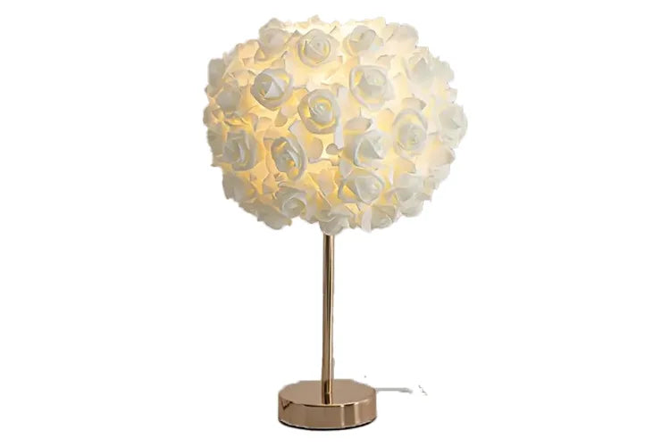 Rozen tafellamp wit/goud