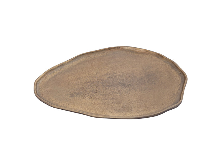 Schaal/dienblad Kora goudkleurig