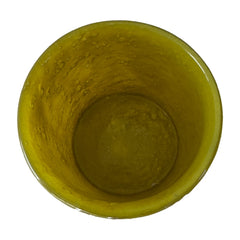 Glazen waxinelichthouder geel 8x8 cm