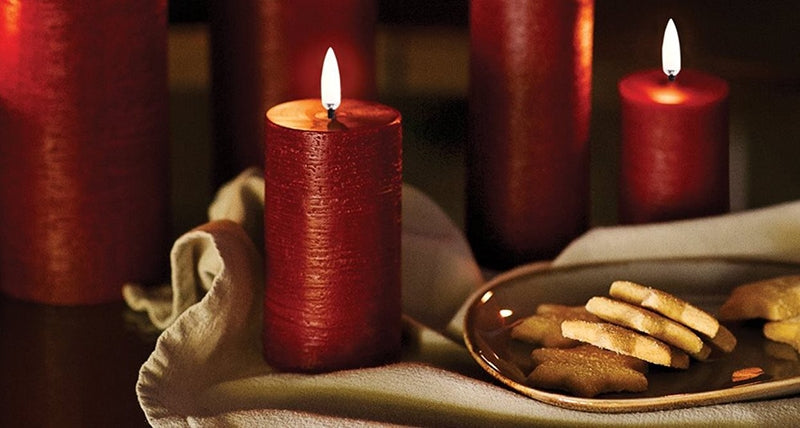 Uyuni LED Kaars Carmine Red Rustiek