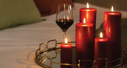 Uyuni LED Kaars Carmine Red Rustiek