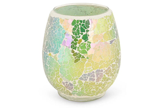 Waxinelichthouder glas mozaïek groen