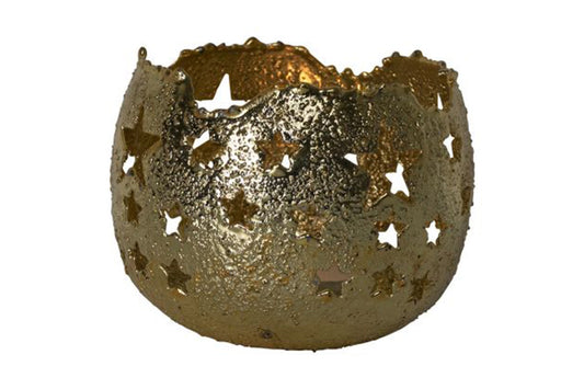 Goudkleurig windlicht met sterren