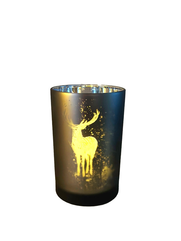 Glazen windlicht Hert groen 18 cm