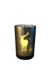 Glazen windlicht Hert groen 18 cm