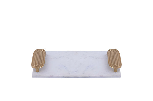 Wit marmeren dienblad Dez 45 cm