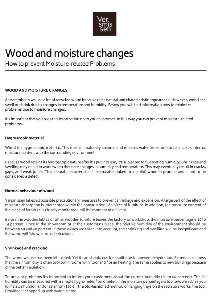 Wood and moisture changes