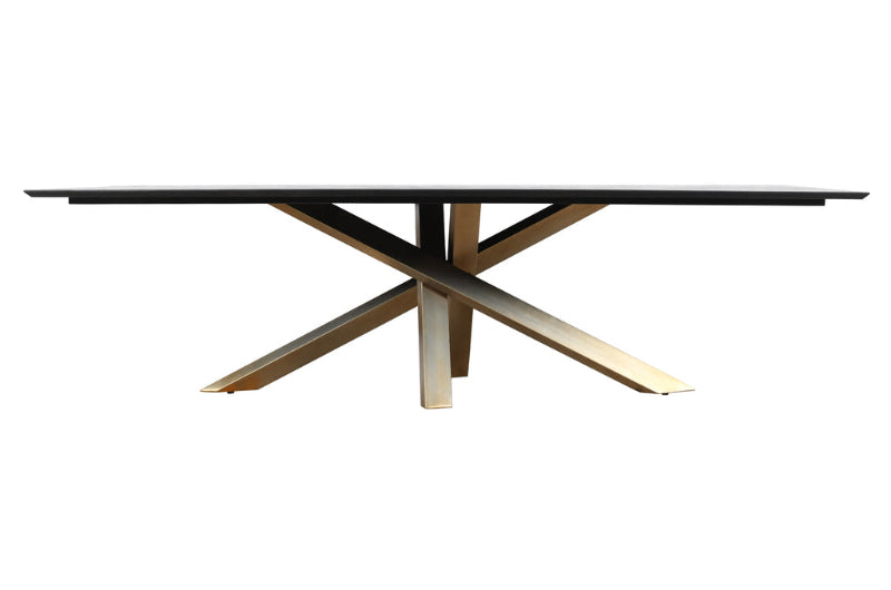 Rechthoekige Houten Eettafel Alore bruin/goud