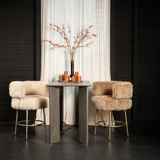 Barkruk HAIR bruin/goud