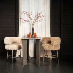 Barkruk HAIR bruin/goud