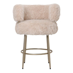 Barkruk HAIR crème/goud