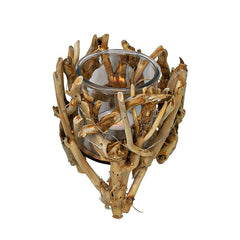 Drijfhout windlicht recht 24cm