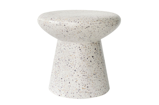 Terrazzo bijzettafel wit