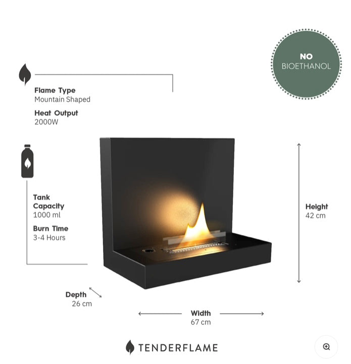 Sfeerhaard Piano Zwart