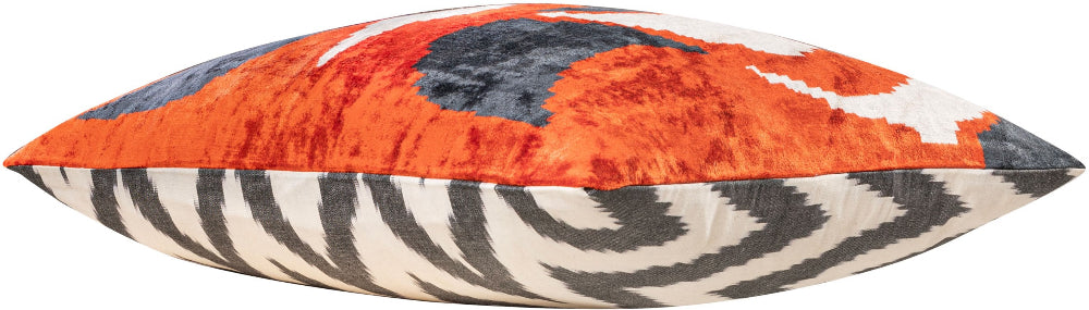 Ikat sierkussen oranje/zwart/wit