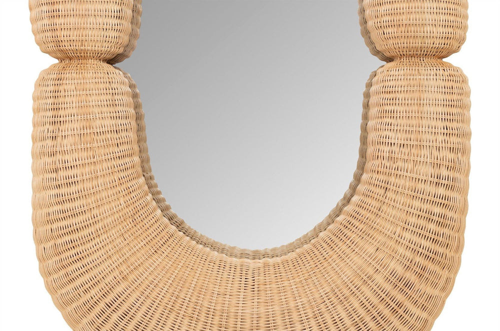 ovalen rotan spiegel